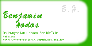 benjamin hodos business card